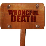 wrongful death, 3D rendering, text on wooden sign
