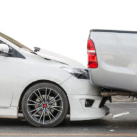 Car accident involving two cars on the street