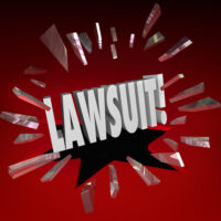 Red background lawsuit image Red background lawsuit image