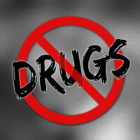 Sign that says drugs crossed out Sign that says drugs crossed out