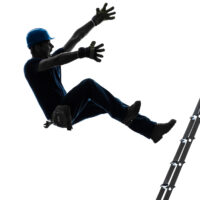 Worker falls off ladder Worker falls off ladder