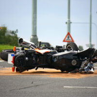 Wrecked motorcycle