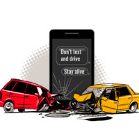 Image of two cars in crash Image of two cars in crash