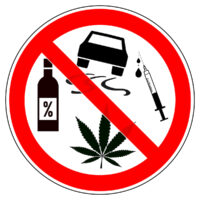 srr135 SignRoundRed – german – Verbotszeichen: Das Autofahren unter Einfluss von Drogen oder Alkohol ist verboten / english – prohibition / driving while affected by drugs or alcohol – xxl g5029