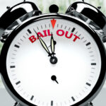 Bail out soon, almost there, in short time - a clock symbolizes a reminder that Bail out is near, will happen and finish quickly in a little while, 3d illustration Bail out soon, almost there, in short time - a clock symbolizes a reminder that Bail out is near, will happen and finish quickly in a little while, 3d illustration