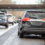 Car crash accident on highway at day nobody traffic Car crash accident on highway at day nobody traffic