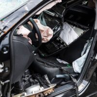 Car shattered by a crash