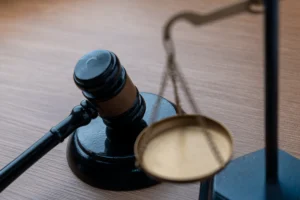 wooden gavel scales justice